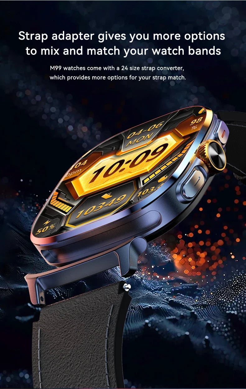 New M99 5G Cellular Version Smartwatch 2.4inch Amoled Larger Screen Android Smart Watch With Rotary Camera Sim Card Slot WIFI - Magic Electronics