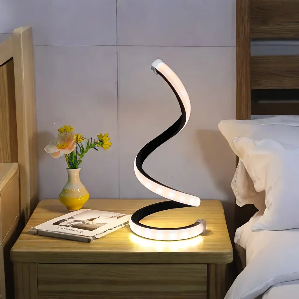 Creative Spiral LED Night Light 3 Colors Dimmable Desk Lamp Reading Light for Living Room Office Desk Bedroom Bedside Decor - Magic Electronics