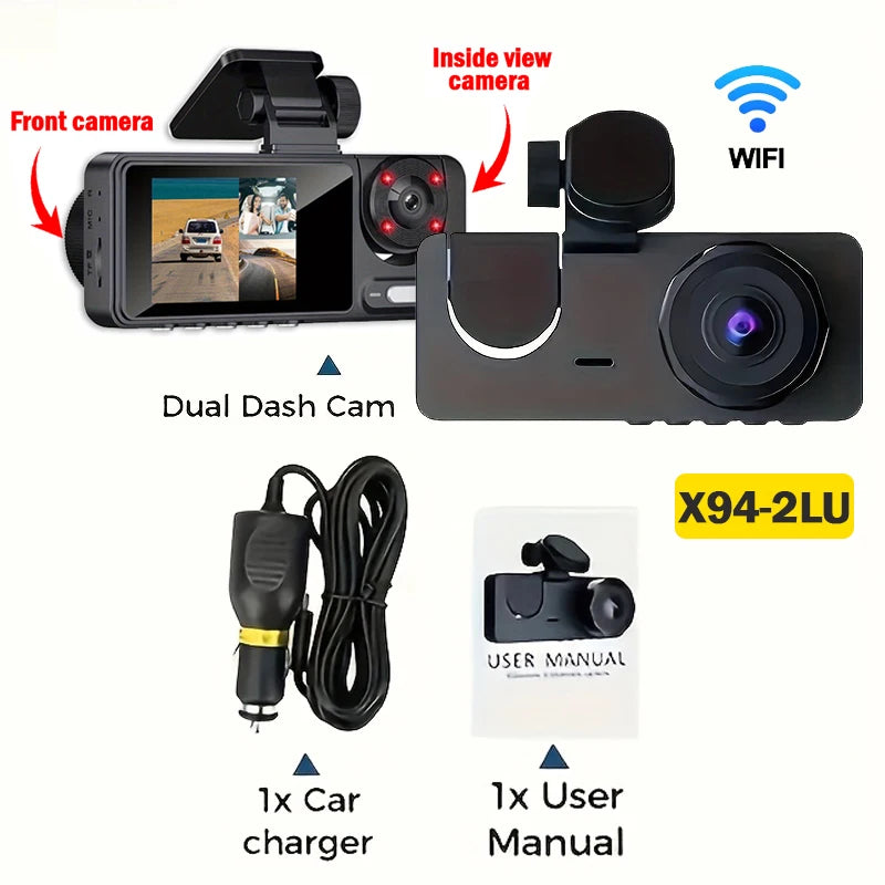 3Channel 1080P Dash Cam for Cars WIFI Car DVR Video Recorder Rear View Camera for Vehicle Night Vision Black Box Car Assecories X94-WIFI-2CAM Magic Electronics S529ad2640fde4384a7d642150fd203d0p X94-WIFI-2CAM