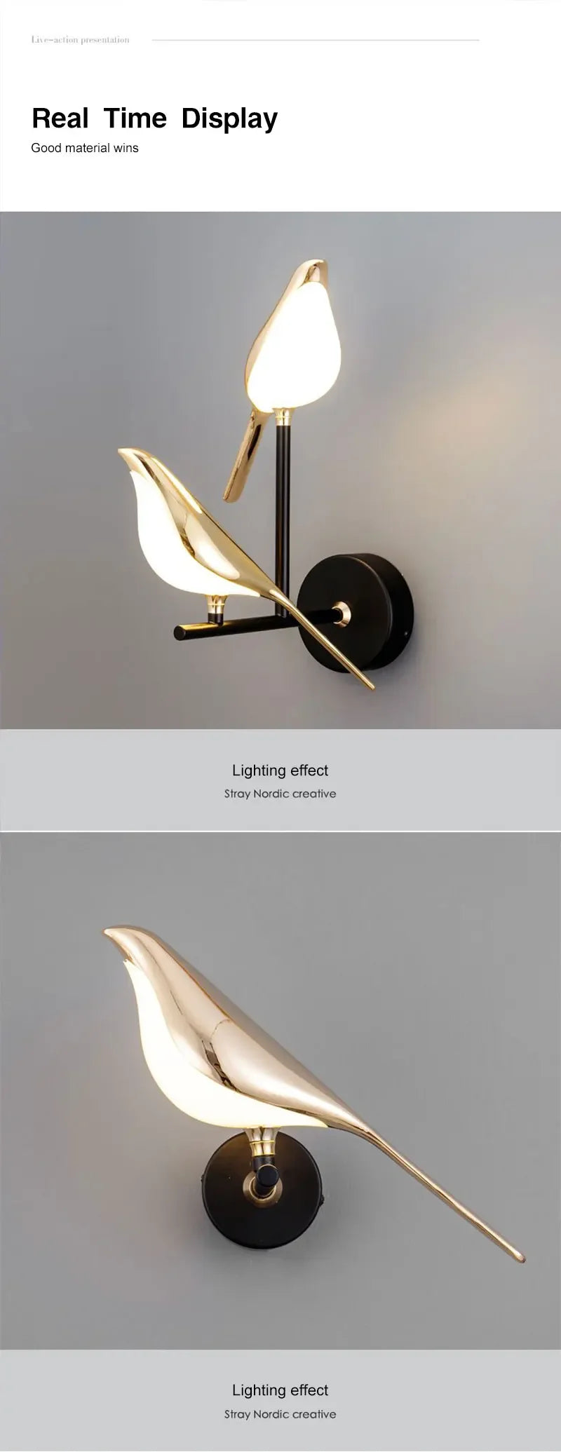 LED Gold Silver Magpie Bird Pendant Light Chandelier for Bedroom Living Room Indoor Hanging Lamp AC110v 220v Drop Shipping Magic Electronics S5323fba30e474691bbf434e27127f076R