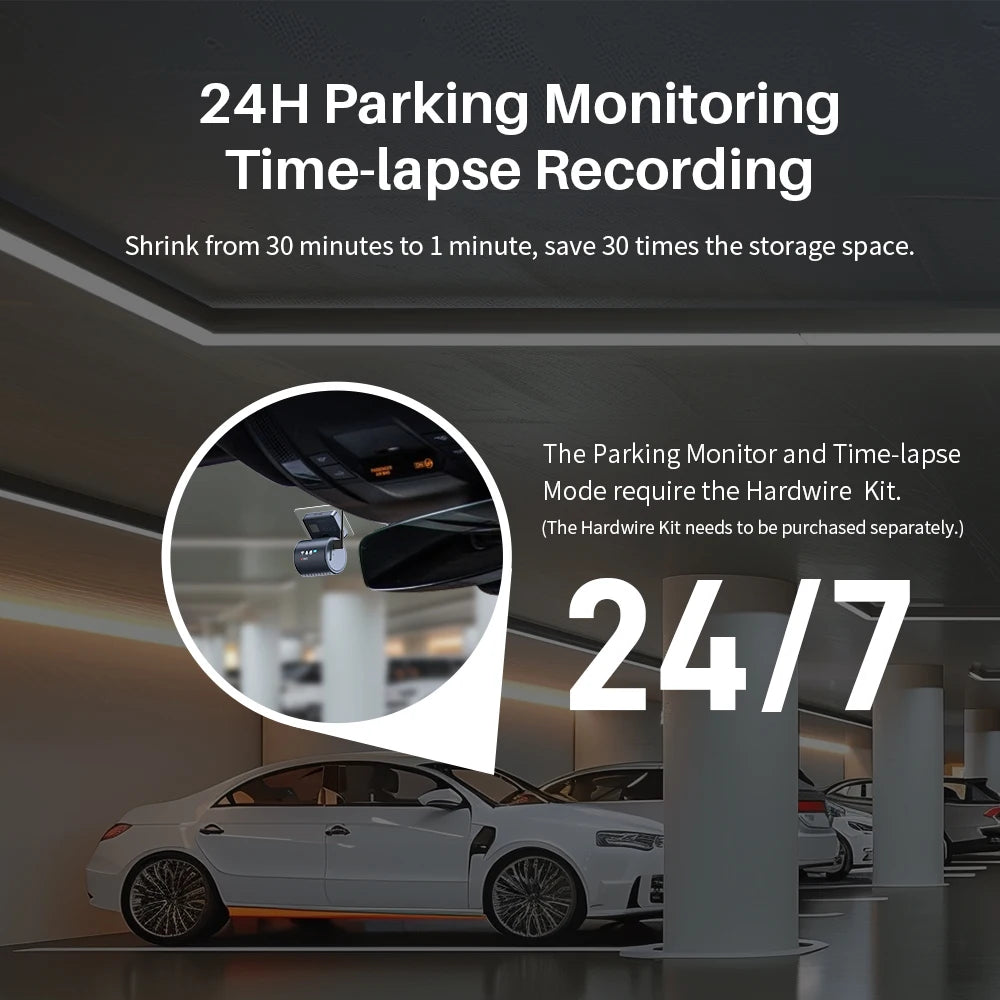 2K KAWA MINI 3 Pro Cameras for Car DVR Tiny Dash Cam 24 Parking Auto Video Recorder WiFi APP Voice Control Car dashcam - Magic Electronics