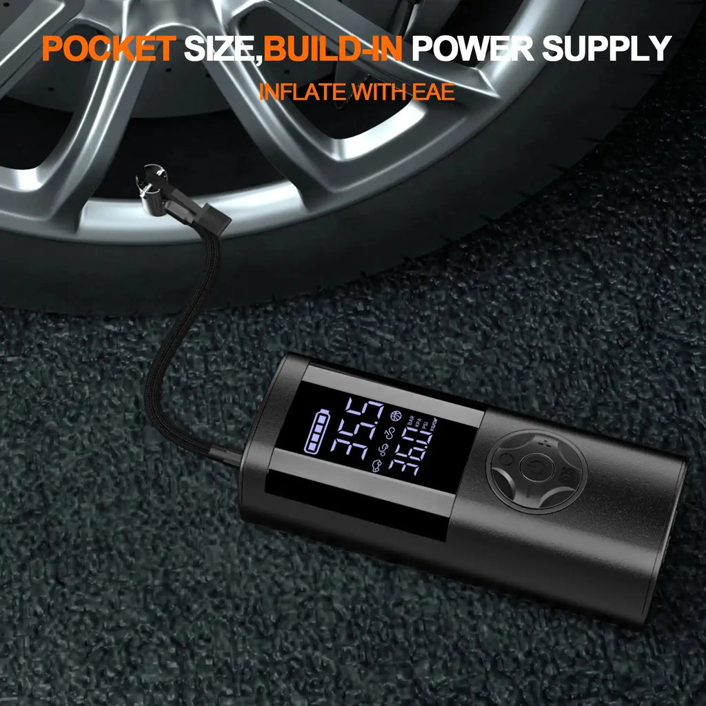 Cordless Car Tire Inflator Portable Air Compressor, 150 PSI Air Pump with Pressure Gauge, for Bicycle Bikes Motorcycles Balls - Magic Electronics
