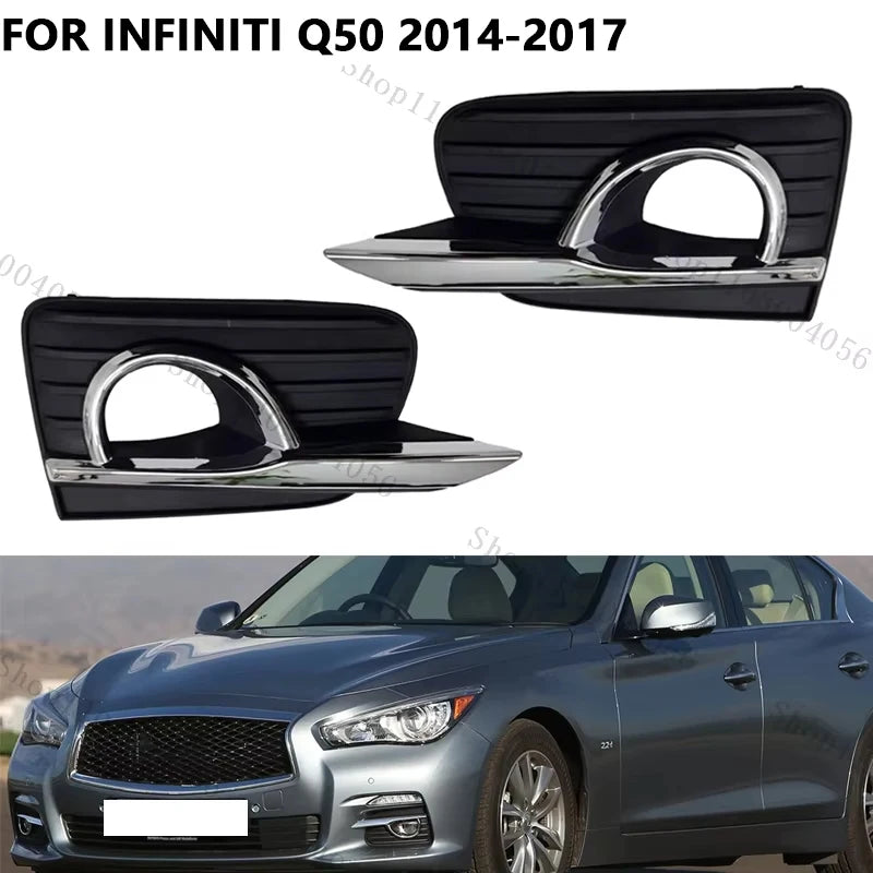 For Infiniti Q50 2014 2015 2016 2017 Front Bumper Fog Light Frame Trim Lid Bezel Hood Accessories Left and Right Magic Electronics S545b5fe854594d34927f0a9467b198aew Left and Right