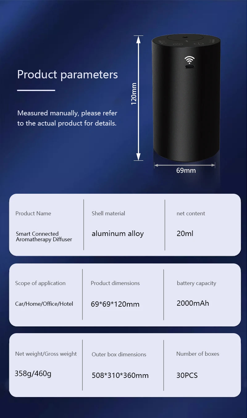 Portable Car Aroma Diffusers APP Connected Fragrance Smell Distributor Suitable for Office Home Car Fragrance Diffusers Magic Electronics S5462d34dbb9a49c5920f4e2085893427w