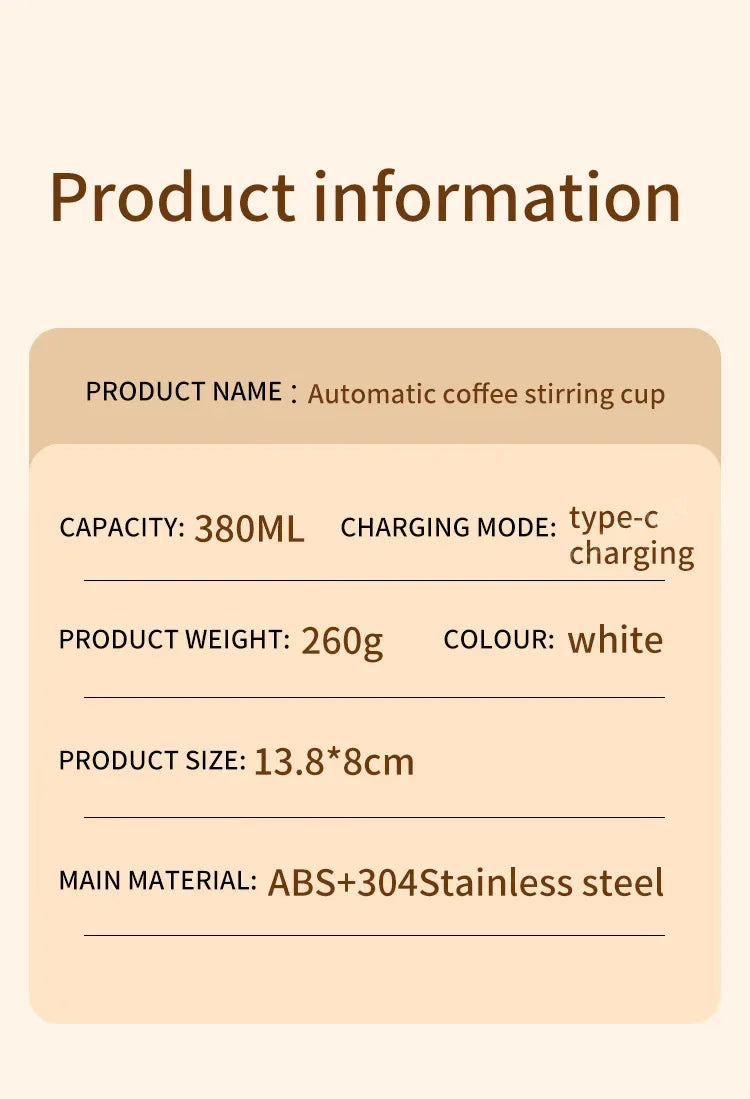 Automatic Stirring Cup Rechargeable Portable Coffee Electric Stirring Stainless Steel Mixer Rotating Magnetic Self Stirring Mugs Magic Electronics S54940b0bcc654b26b77456755b5d8053b