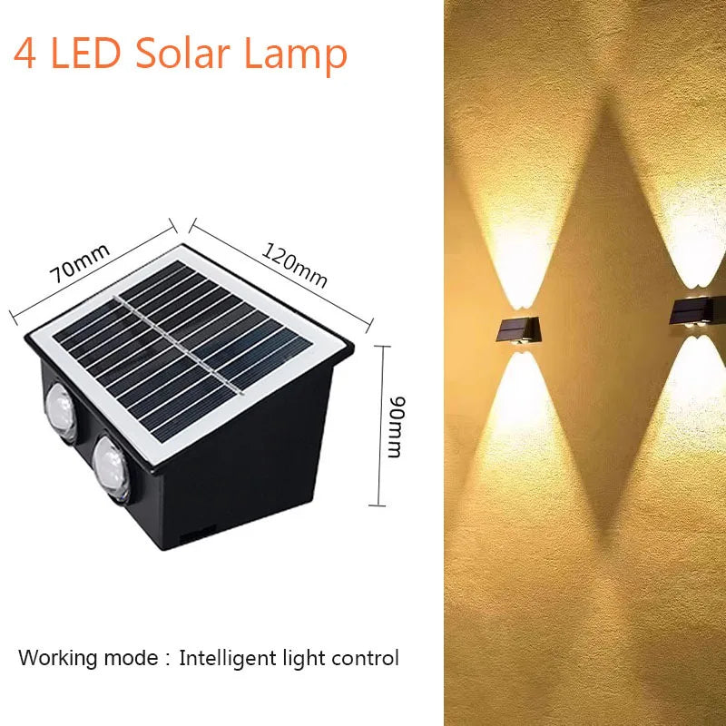 Solar Wall Lights Outdoor Solar Lamp Light Sensing Automatic Charging Sunlight Powered Street Light for Courtyard Garden Decor - Magic Electronics