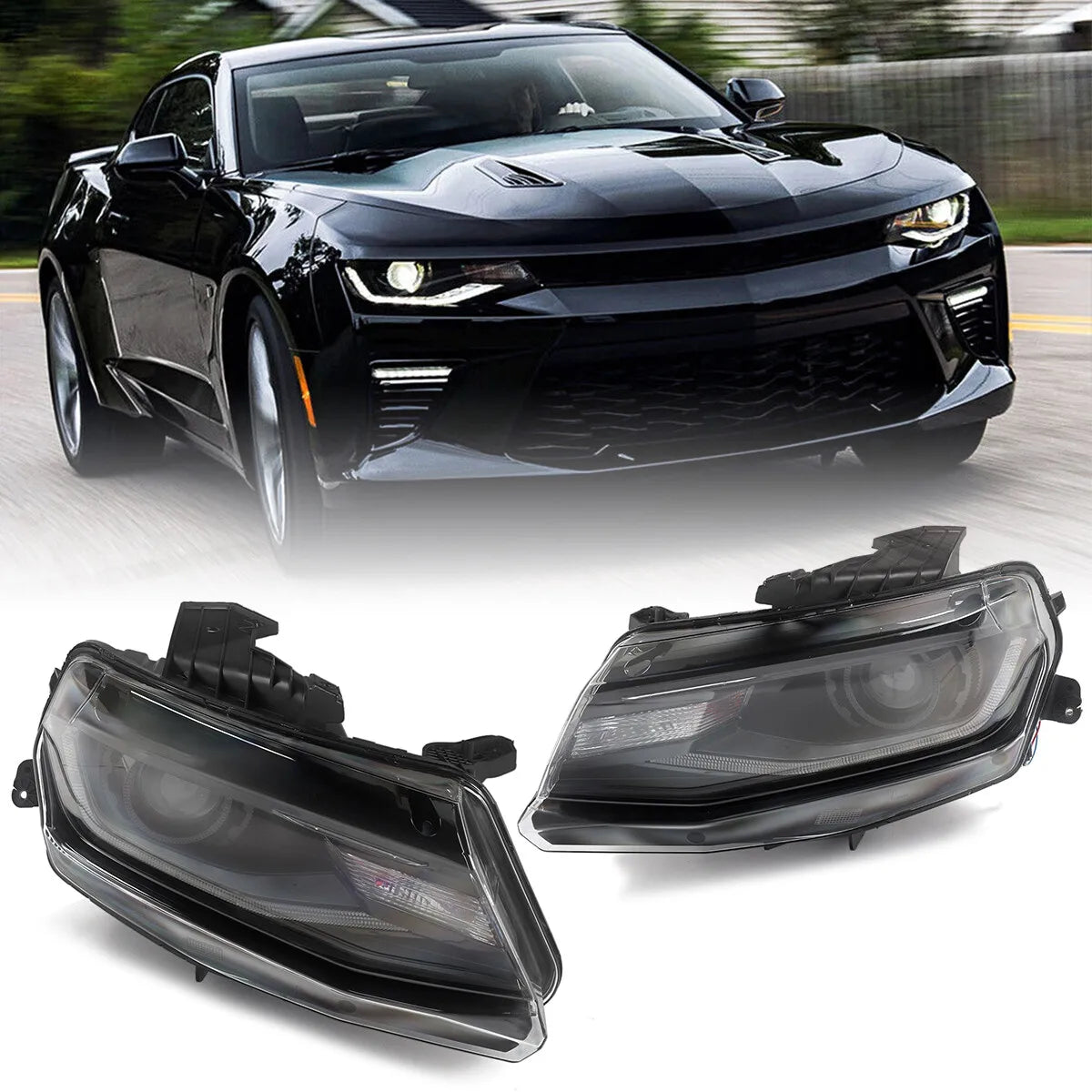 Front Headlight For Chevy Camaro 2016 2017 2018 2019 2020 2021 2022 HID/Xenon Projector Headlights LED DRL LEFT RIGHT Head Light - Magic Electronics