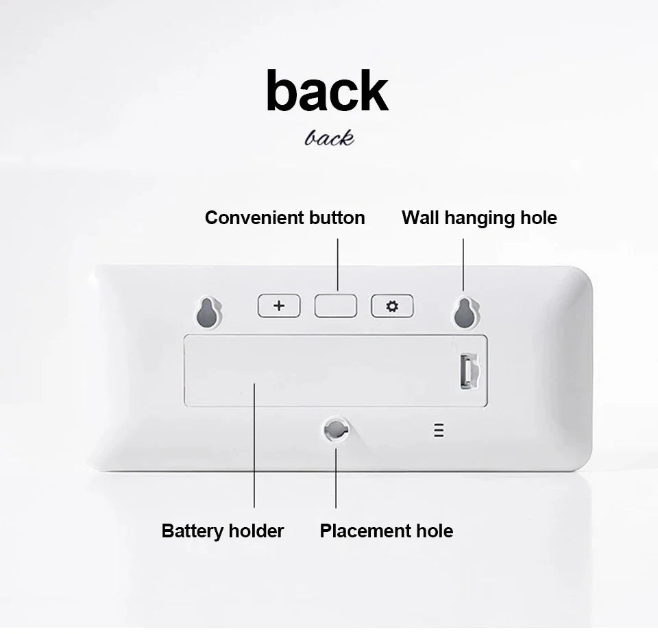 LCD Screen Digital Wall Clock Time Temperature Humidity Time Display Electronic Clock Desktop Digital Clock Battery Powered Magic Electronics S56f9abd68db4476ba5e3a43c4d5ded387