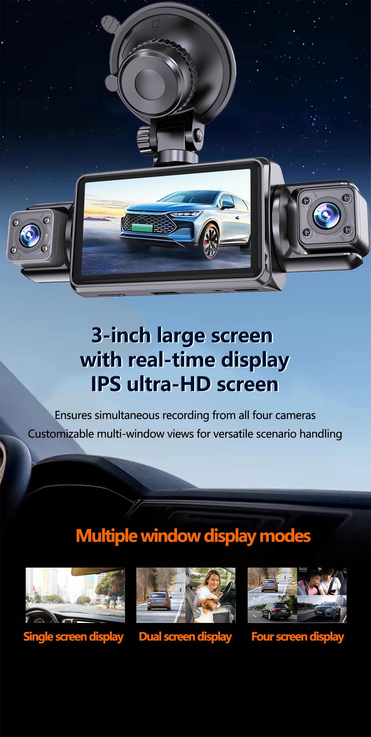 DashCam Car Dvr Video Recorder 4 Channels 360° WIFI Front inside Rotatable Rear View Camera 24h Parking Monitor Car dash cam Magic Electronics S5737abb151274acdbc87400b13369eacD