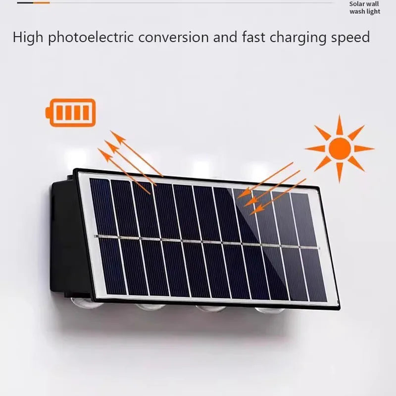 Solar Wall Lights Outdoor Solar Lamp Light Sensing Automatic Charging Sunlight Powered Street Light for Courtyard Garden Decor - Magic Electronics