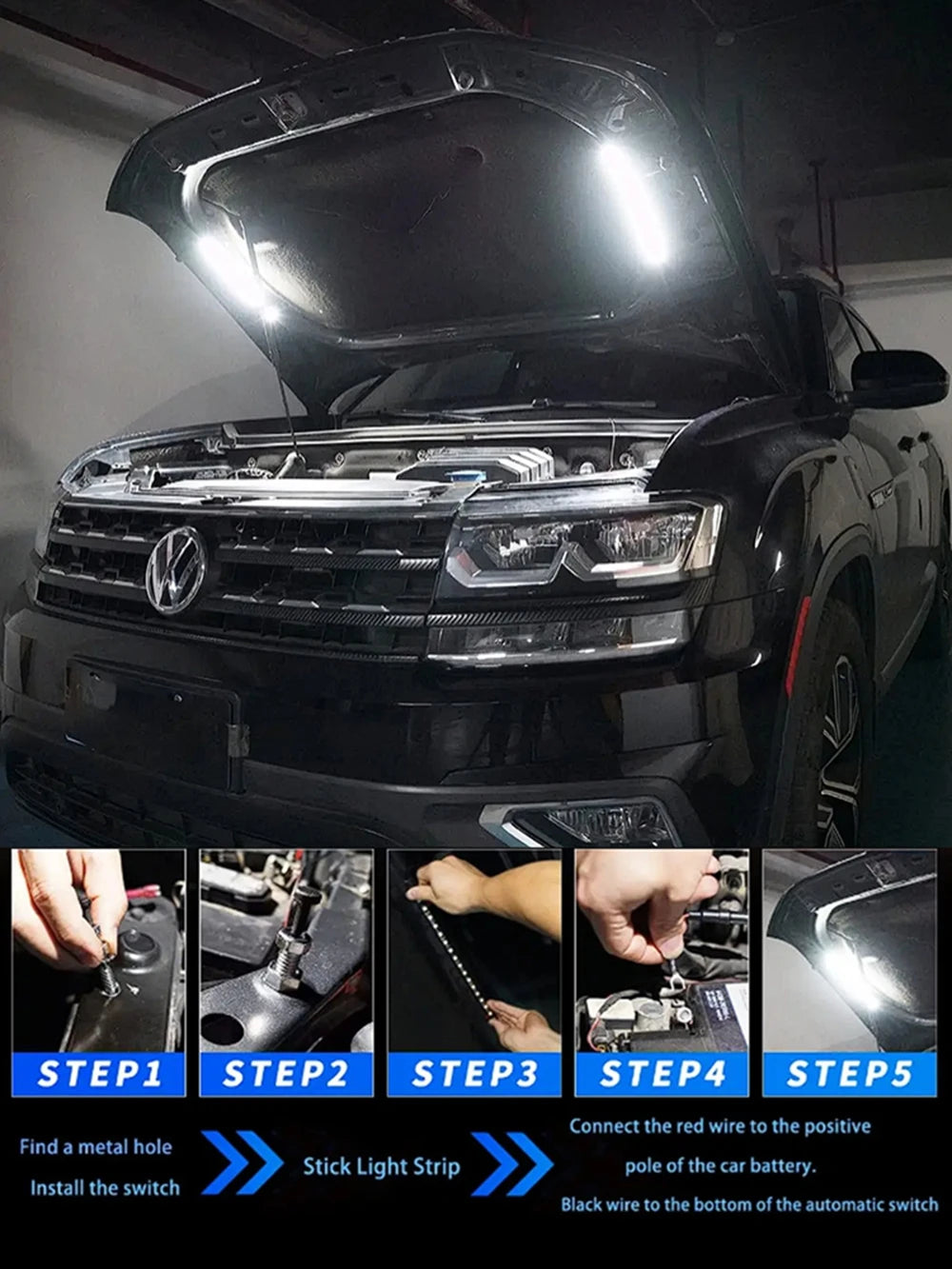 Universal Under Hood Engine Repair White LED Light Bar with Auto On/Off Switch Control Car SUV Pickup Offroad Repair Work Light Magic Electronics S57e8a9a2ea6445c9ab07a17eea427bcbq