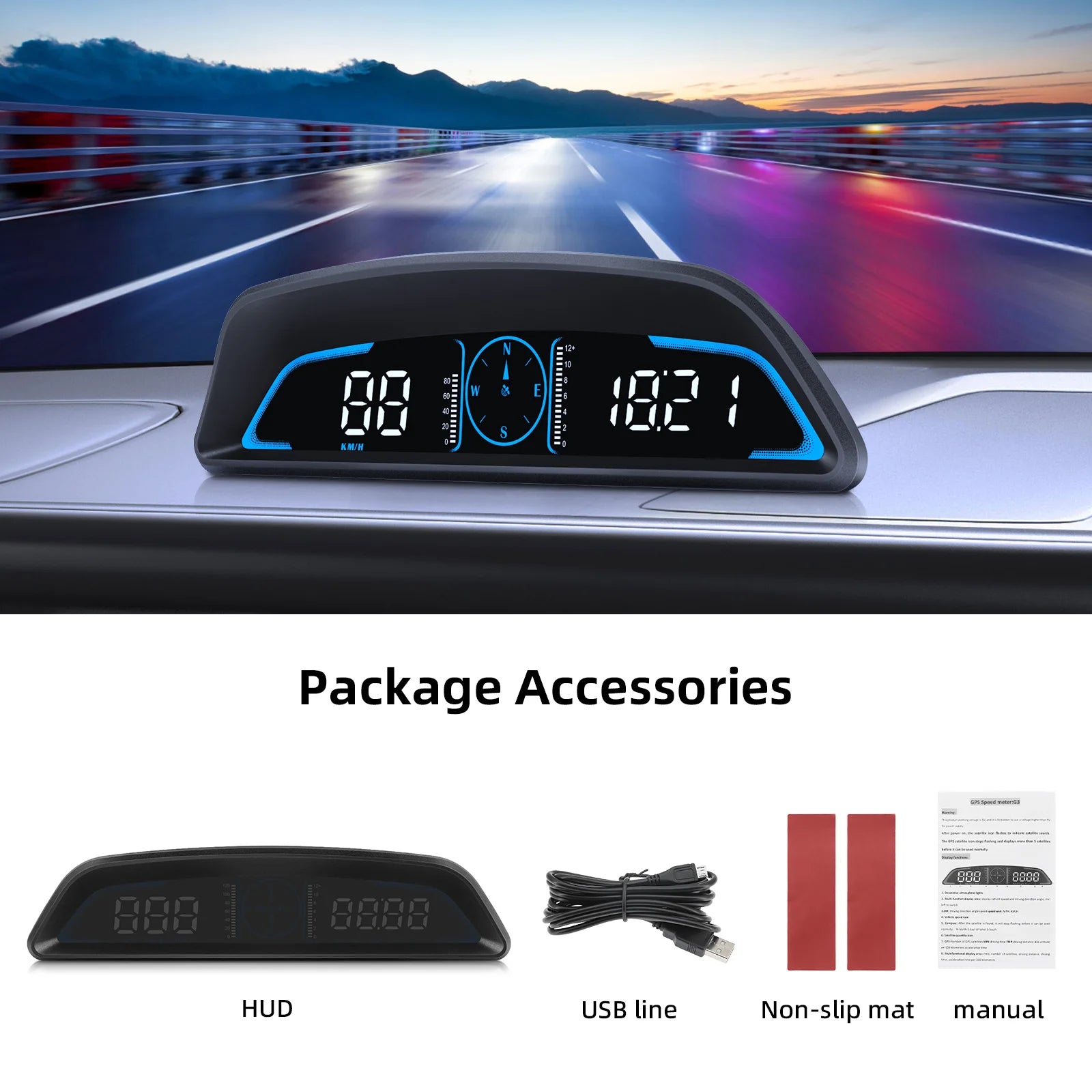 Car OBD/GPS B3 G3 Head Up Display Speed Gauge For HUD Display With Alarm Function Temperature Voltage RPM On-board Computer - Magic Electronics