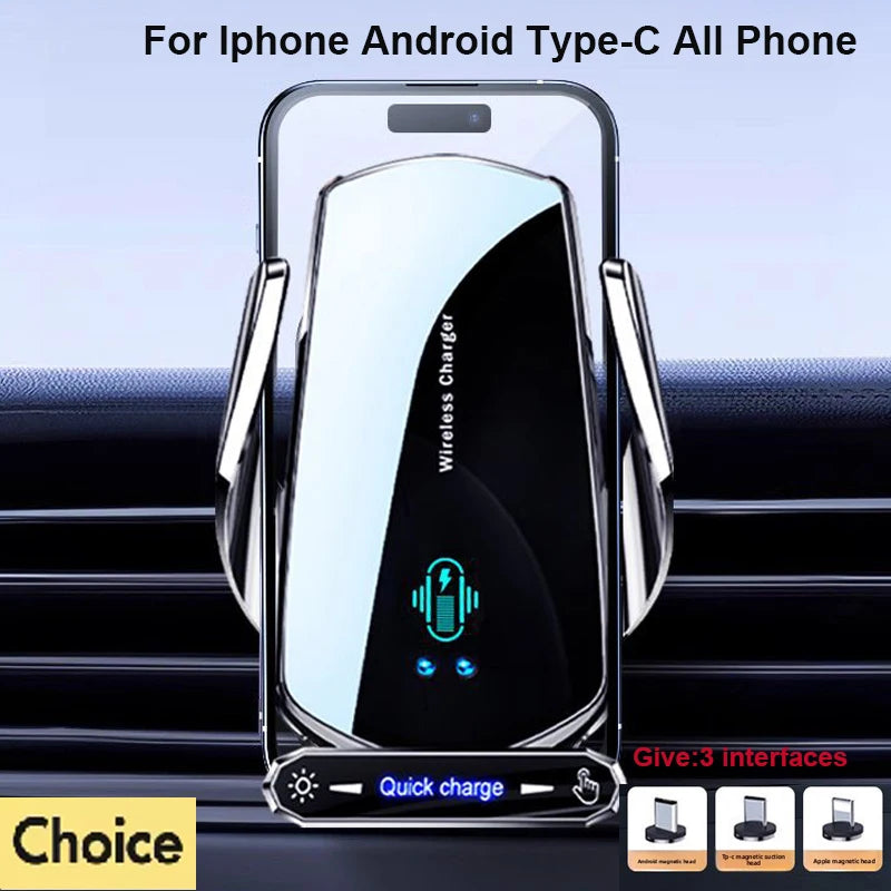 Wireless Charger For Car Mobile Cell Phone Holder Support For Mobile Car Mount Automotive Electric Induction Auto Clamping Magic Electronics S59e78d66317543f4adfe222054cd3e953
