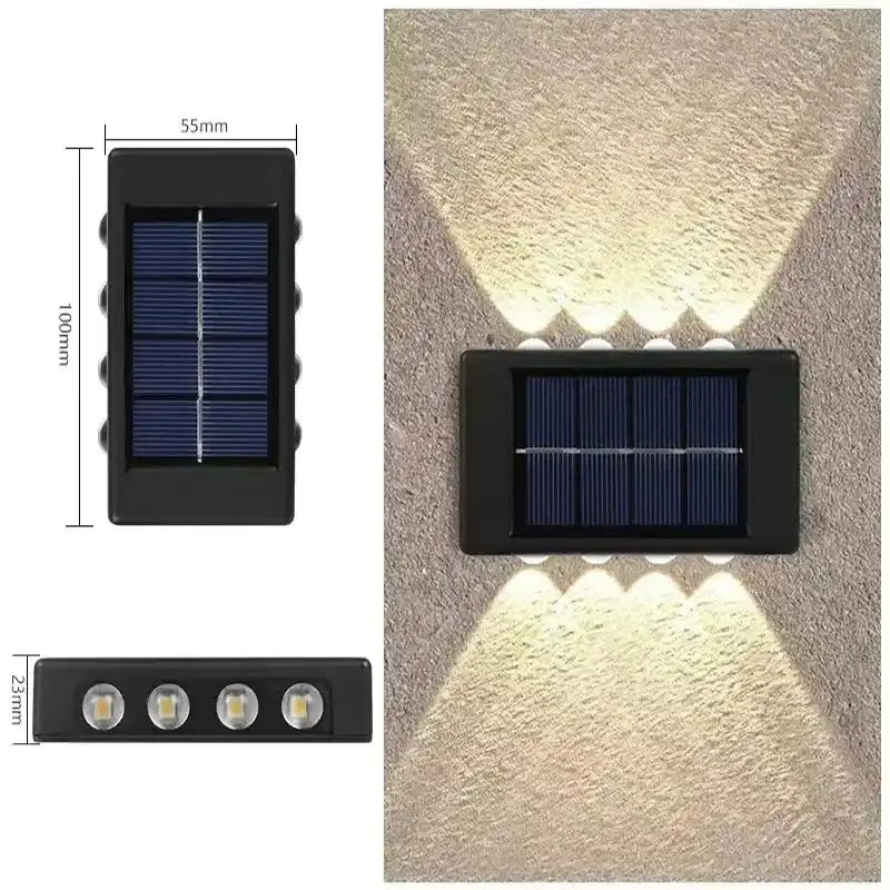 Solar Wall Lamp Outdoor Waterproof Solar Lights Up And Down Convex lens Lighting For Garden Street Landscape Balcony Outdoor Dec - Magic Electronics