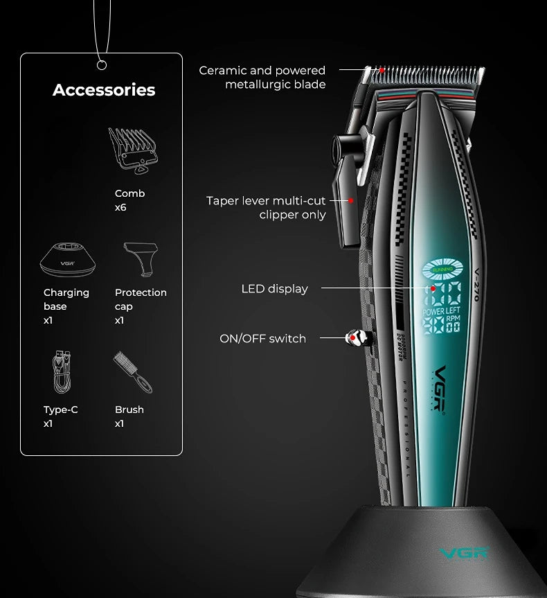 VGR V-270 High end Hair Clipper Set Hair Salon Household Electric Hair Clipper Metal Mech Wind Alloy Blade 9000 RPM Hair Trimmer Magic Electronics S5c29b3954c7340dd83a10f42b35a82240_34cf2f82-5928-471f-b014-2d80bef540f3