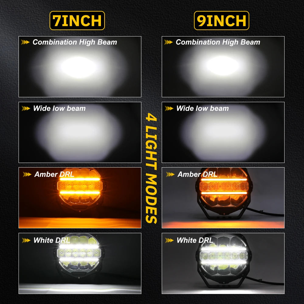 CO LIGHT Round LED Offroad Lights 7 Inch Spot Driving Light Pods with DRL Super Bright Off Road Ditch Work Light Bar for SUV Magic Electronics S5c2aae7bc0aa4df196d4ac7cc93d2e86G