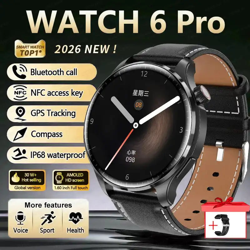 2026 New GPS SmartWatch BluetoothCall IP68 Waterproof AMOLED Screen Custom AOD Watch Face Sport Smartwatch Men Women Android iOS - Magic Electronics