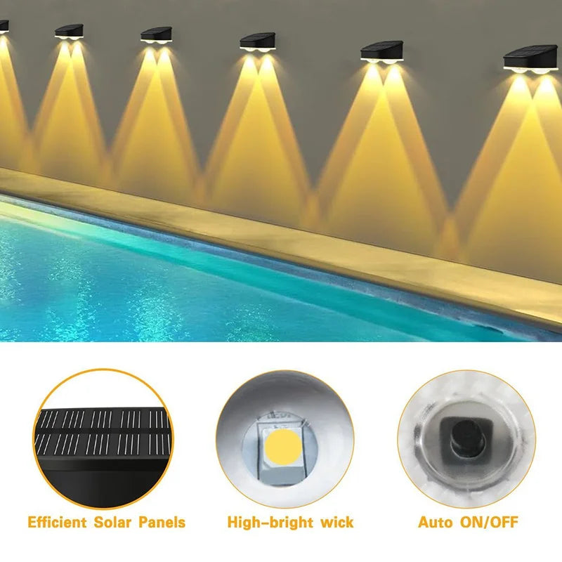Solar LED Light Outdoor Waterproof Garden Decor Solar Powered Lamp Super Bright Villa Door Number Balcony Sunlight Wall Lighting - Magic Electronics