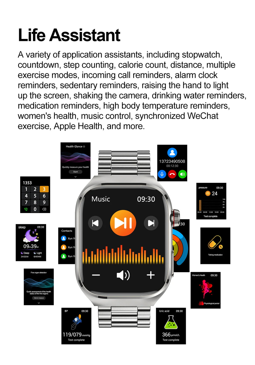 2025New Micro Physical Examination Smart Watch For Men Uric Acid Body Fat Five Organ Health Watches Bluetooth Call SmartBracelet Magic Electronics S5e34cc3f583d414da8fb717a15b38d2eF