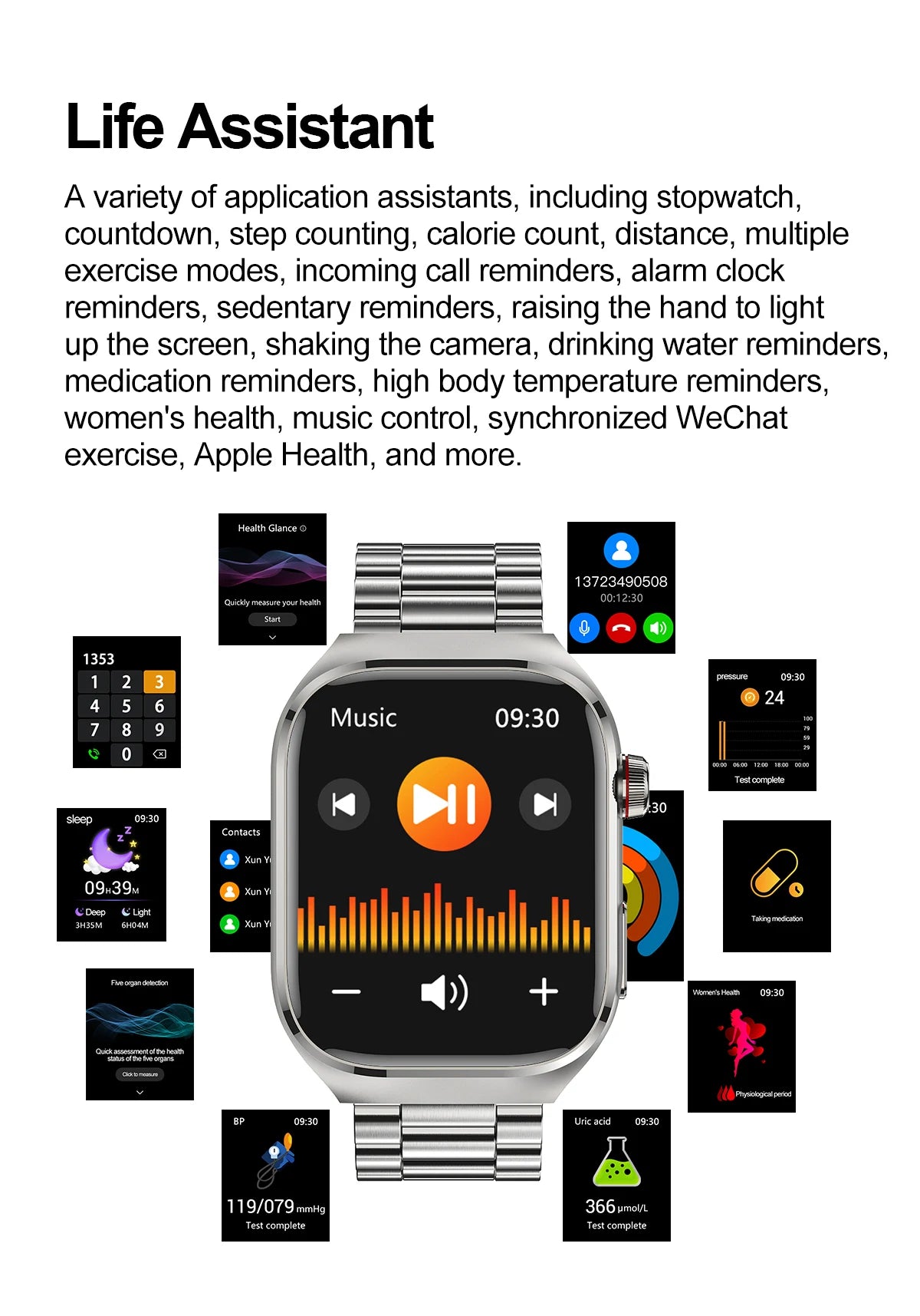 2025New Micro Physical Examination Smart Watch For Men Uric Acid Body Fat Five Organ Health Watches Bluetooth Call SmartBracelet Magic Electronics S5e34cc3f583d414da8fb717a15b38d2eF