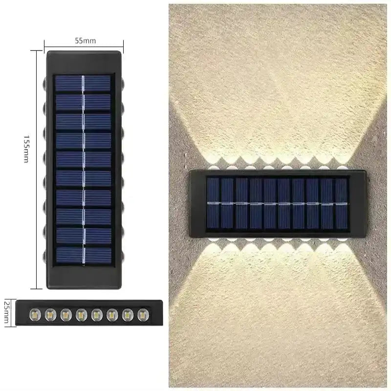 Solar Wall Lamp Outdoor Waterproof Solar Lights Up And Down Convex lens Lighting For Garden Street Landscape Balcony Outdoor Dec - Magic Electronics