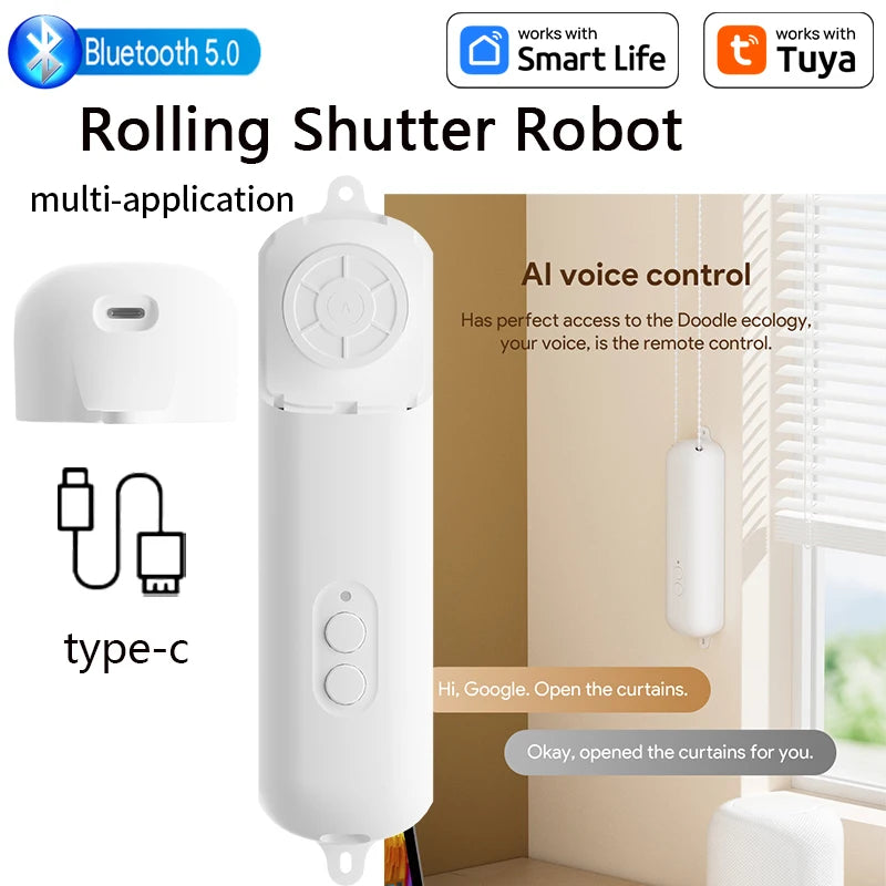 Tuya Smart Curtain Robot Bluetooth/Zigbee Rail Curtain Robot Electric Drive Track Rod Automatic Curtain Opener Voice Control RollingsShutterRobot Magic Electronics S5fa2850fd2fb49d18eea80d6c6d549ce0 RollingsShutterRobot