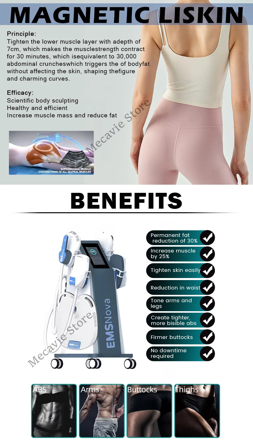 EMS 6500W MECAVIE 5 Handles Muscle Toning & Body Sculptor Device for Muscle Building Weight Loss Body Slimming Fat Reduction Magic Electronics S5fee597f68674d1dbbec7380fe95e767L
