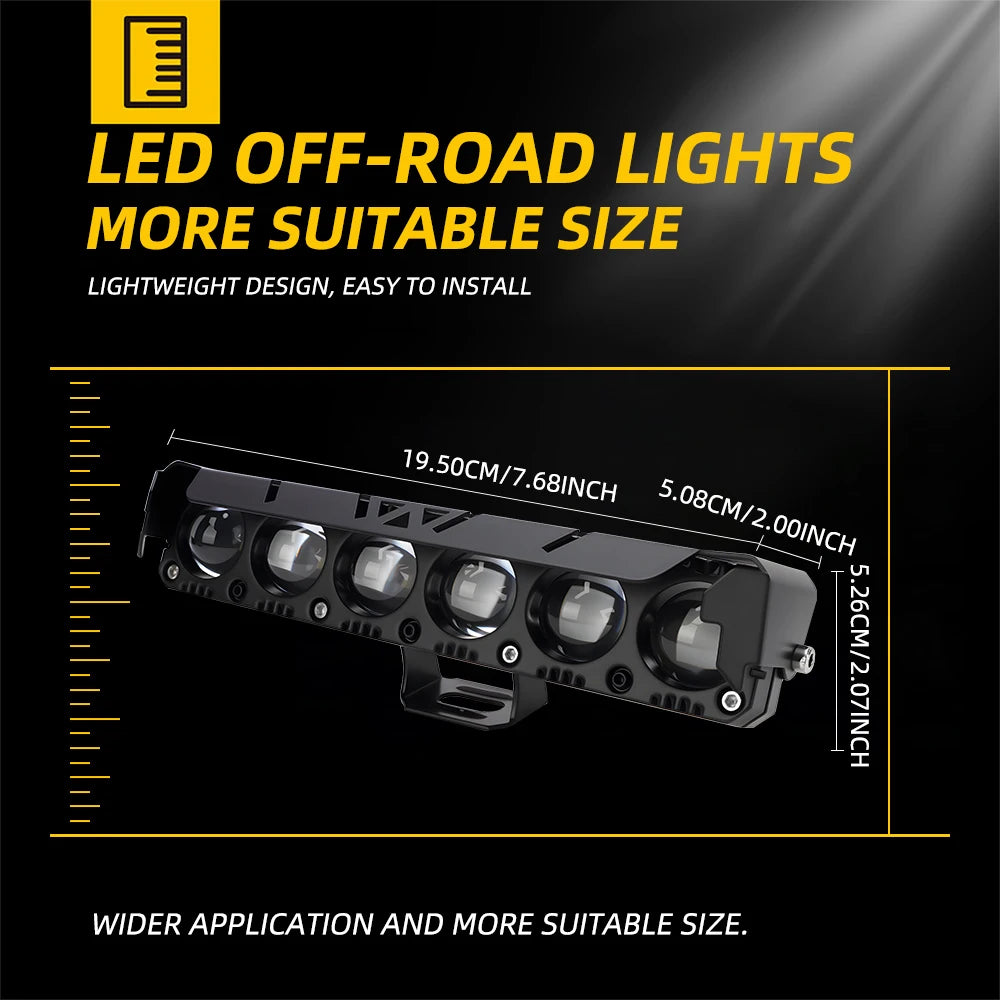 Motorcycle Car LED Work Light Truck Headlight Fog Light 9-80V Spotlight 60W 3570 6SMD Driving Light for ATV SUV UTV Dual Color Magic Electronics S61136683dad54f6caab4d79b2c8ac808e