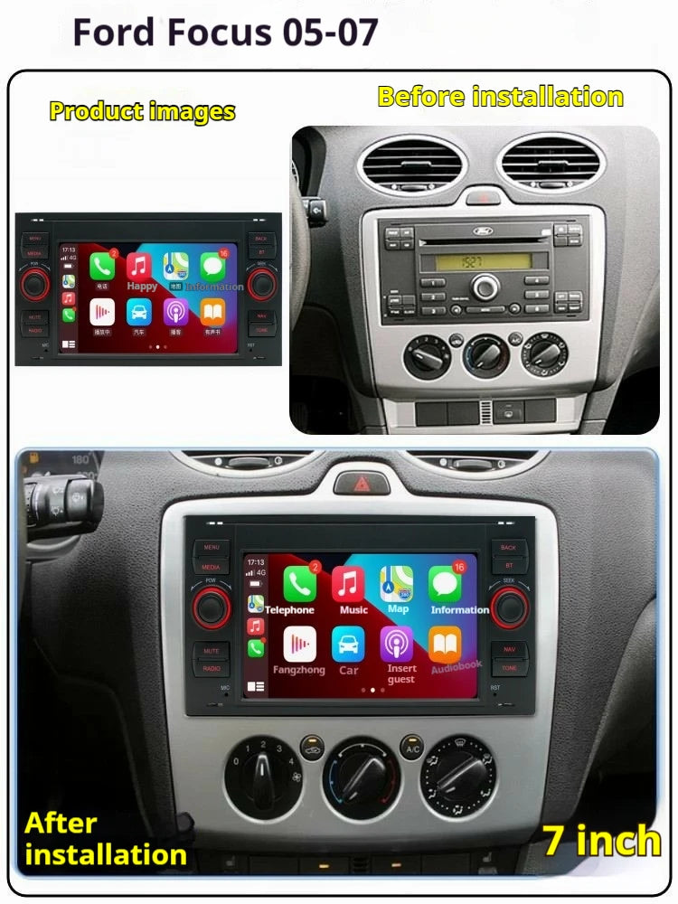7' Car Radio with Wireless Carplay Android Auto Bluetooth FM for Ford Mondeo Fiesta S-max Focus Galaxy Transit Fusion Connect K Magic Electronics S6160058004c2496aaf48d033d0b1271bY
