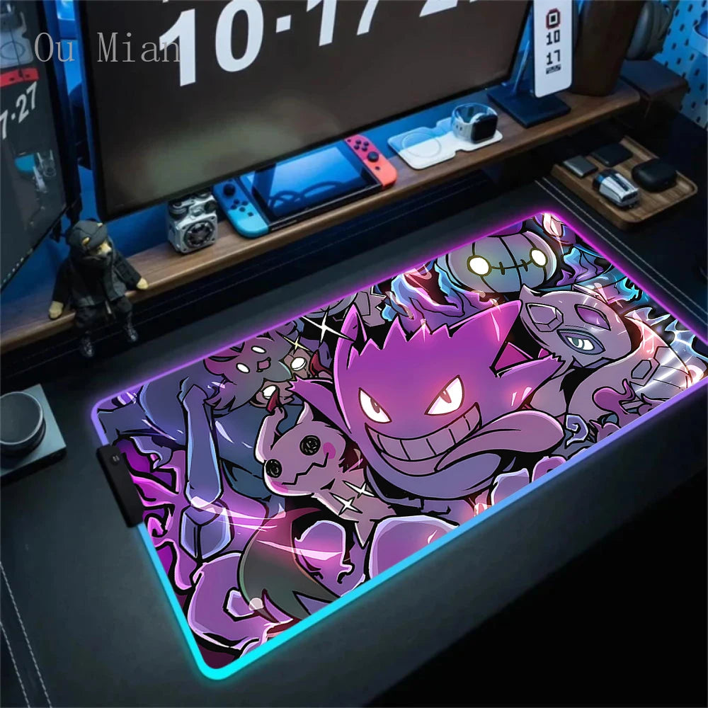 RGB G-Gengar Mousepad Pokemon LED Purple Mouse Pad Gaming Accessories Ghost Big Extended Keyboard Carpet PC Anime Desk Mats FF06614 Magic Electronics S618c5386534a480d85c4f100b943b318x FF06614