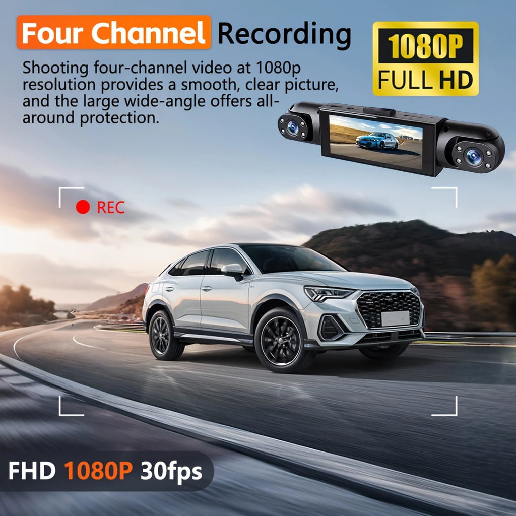 4 Channel Dash Cam 360° Car Video Recorder Black Box with Night Vision 24/7 Parking Monitor G-Sensor Loop Recording auto parts Magic Electronics S61d7365828ee4d16ad64a94e517287dfG