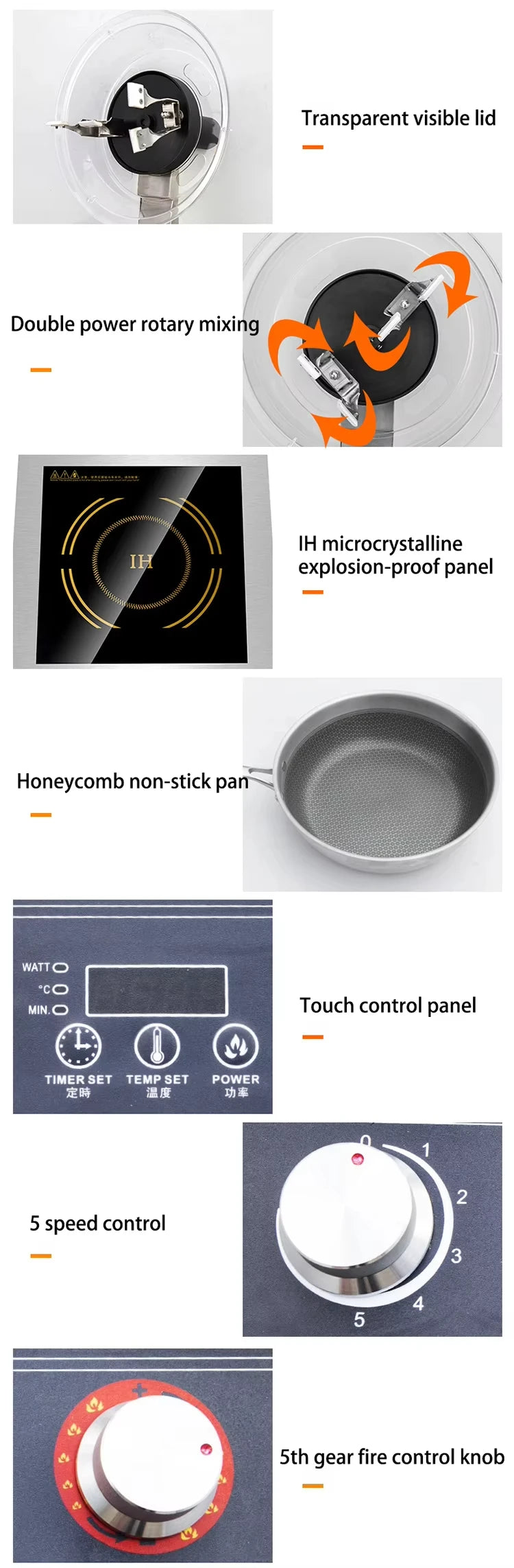Commercial Cooking Robot Machine All-in-One Kitchen Cooker with Blender, Multifunctional, Fast Heat, Easy Clean, for Restaurant - Magic Electronics