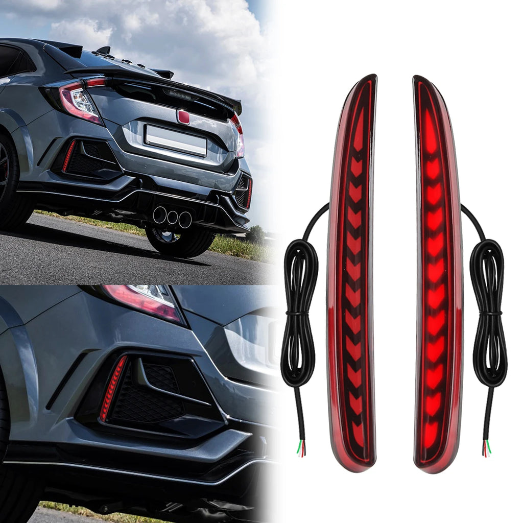For Honda Civic Type-R Sl Hatchback 2016 2017 2018 2019 2020 LED Rear Bumper Reflector Lights Brake Dynamic Turn Signal Lamps Red Surface A China Mainland Magic Electronics S631ab83e70b0472397c2f391a38bb47eL Red Surface A China Mainland
