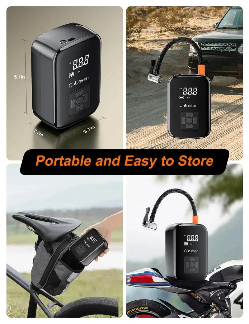 1pc Car Wireless Air Pump 150PSI Portable Electric Tire Inflation For Car Bicycle Motorcycle Air Compressor Inflator US Shipping - Magic Electronics
