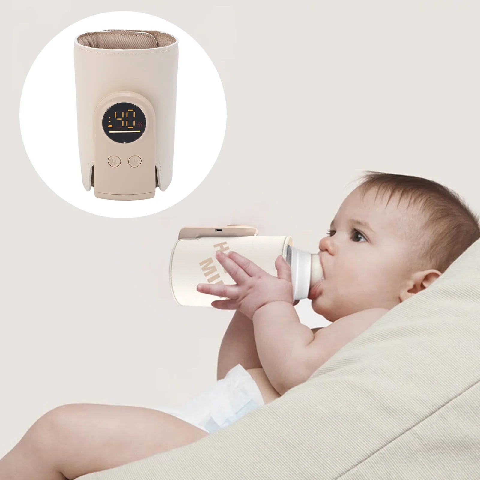 Cordless Baby Bottle Warmer Wrap Portable LED Display Fast Baby Milk Warmer Cover for Breastmilk Milk Warmer for Breastmilk Magic Electronics S63e249aac5e74ff4a14841e2ce9529d7m