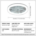 Ceiling Pendant Light Ceiling Fan with Light showing tri-color dimming options and brightness adjustment features.