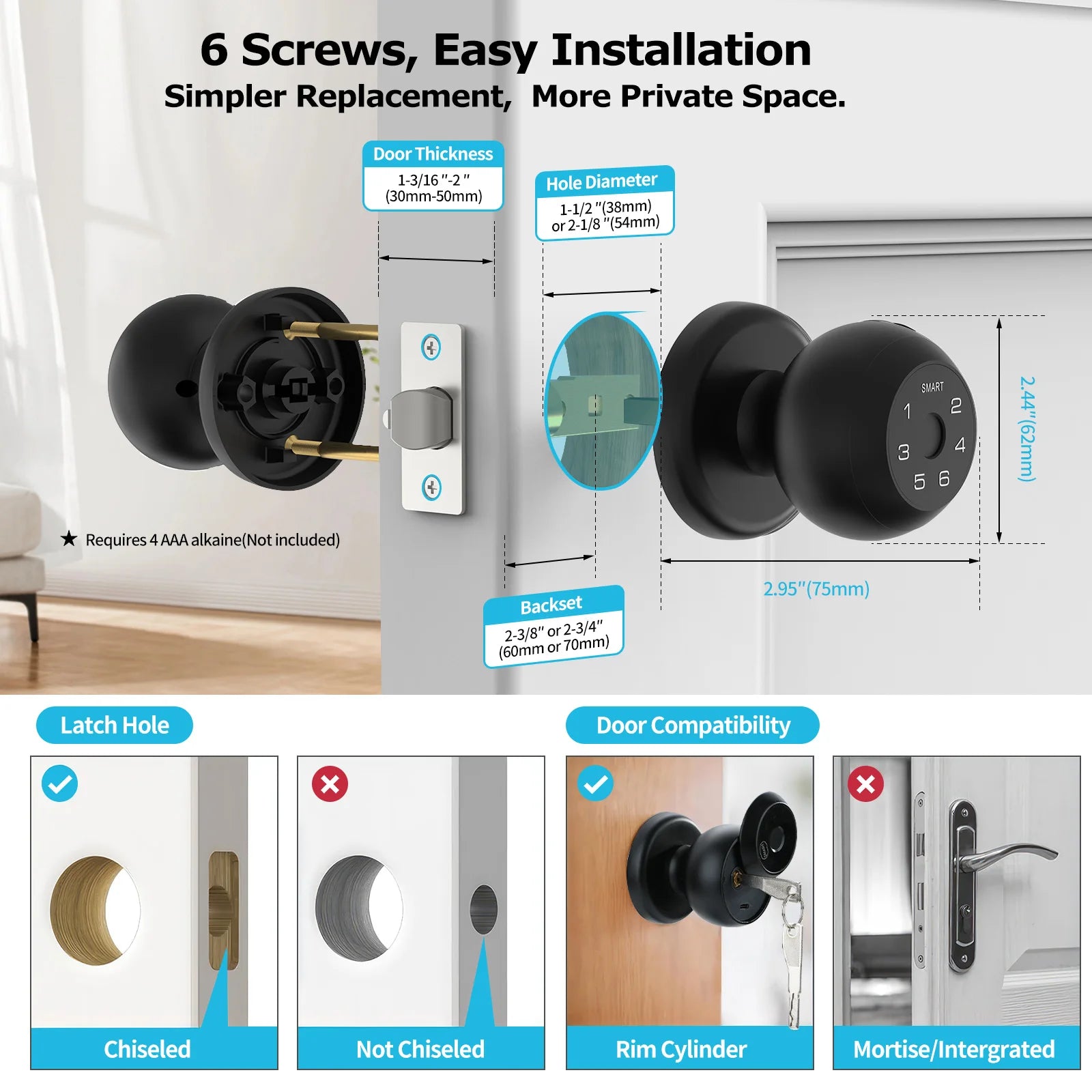 Viladepot Smart Lock Fingerprint Door Lock App Control Passcode Unlock Electronic Touchscreen Keypad Indoor - Magic Electronics