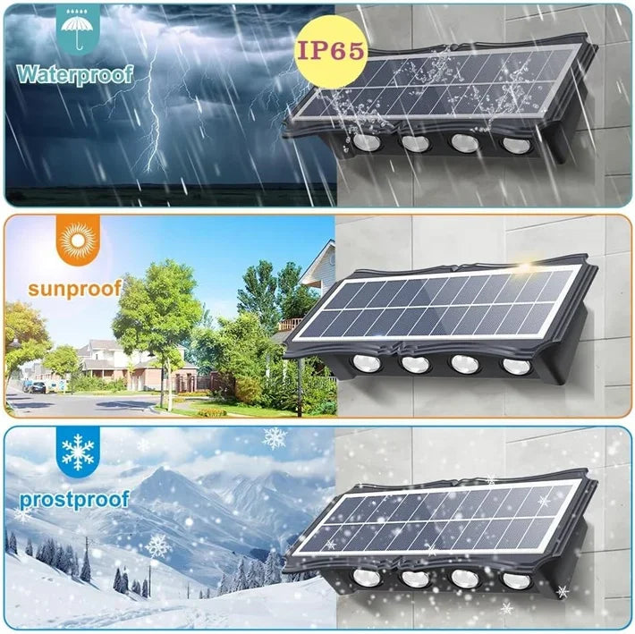 Solar LED Light Wall Lamp Outdoor Waterproof High Brightness Up And Down Luminous Lighting for Outdoor Garden Decoration - Magic Electronics