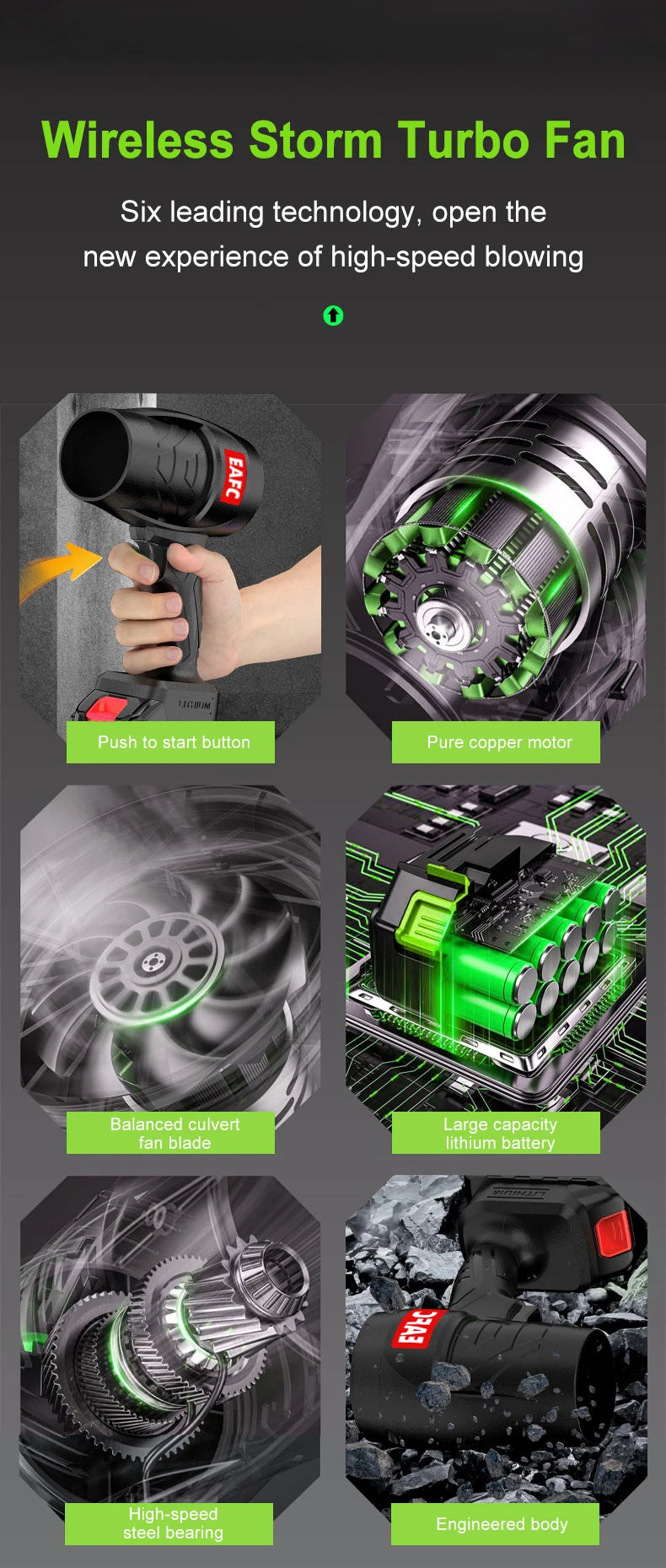 EAFC Turbo Fan Violent Air Gun Thrust Stepless Speed High Power Turbofan Leaf Blower Handheld Jet Fan With 21V Battery Magic Electronics S65f26bf7145c4bcdb39bf12cc867c466H
