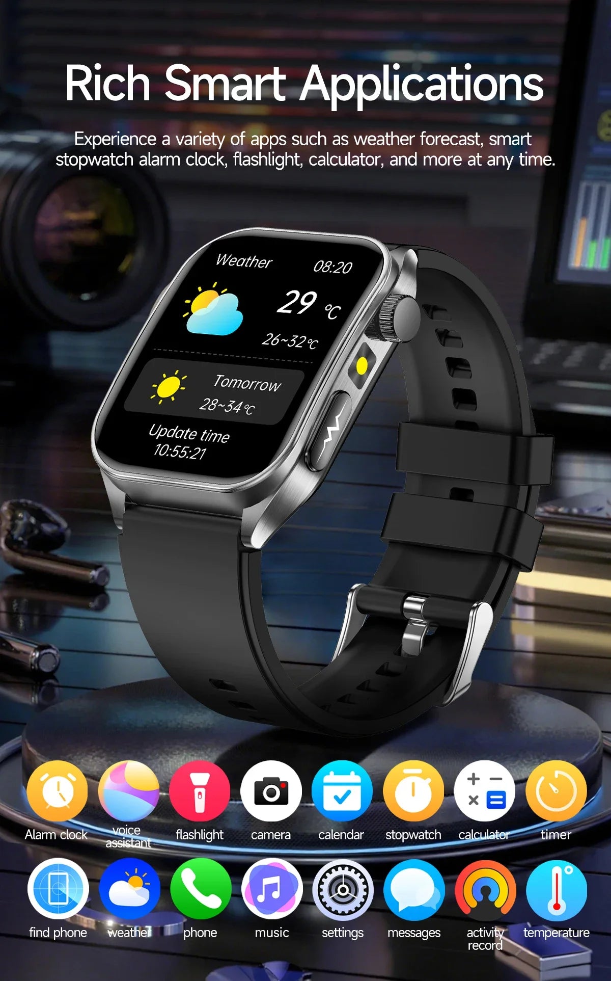 New Laser Treatment Three High Smart Watch Men ECG Heart Rate Uric Acid Health Tracker 1.95 inches Sapphire Glass SmartBracelet Magic Electronics S665e6a426fbb46a4a2eea0eae125c0dcG