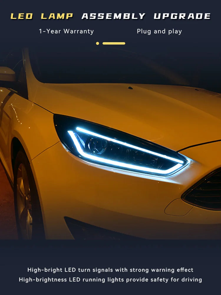 Headlights For Ford Focus 2015 2016 2017 2018 LED Head Lamp Styling DRL Front Signal Projector Lens Auto Tools Car Accessories - Magic Electronics