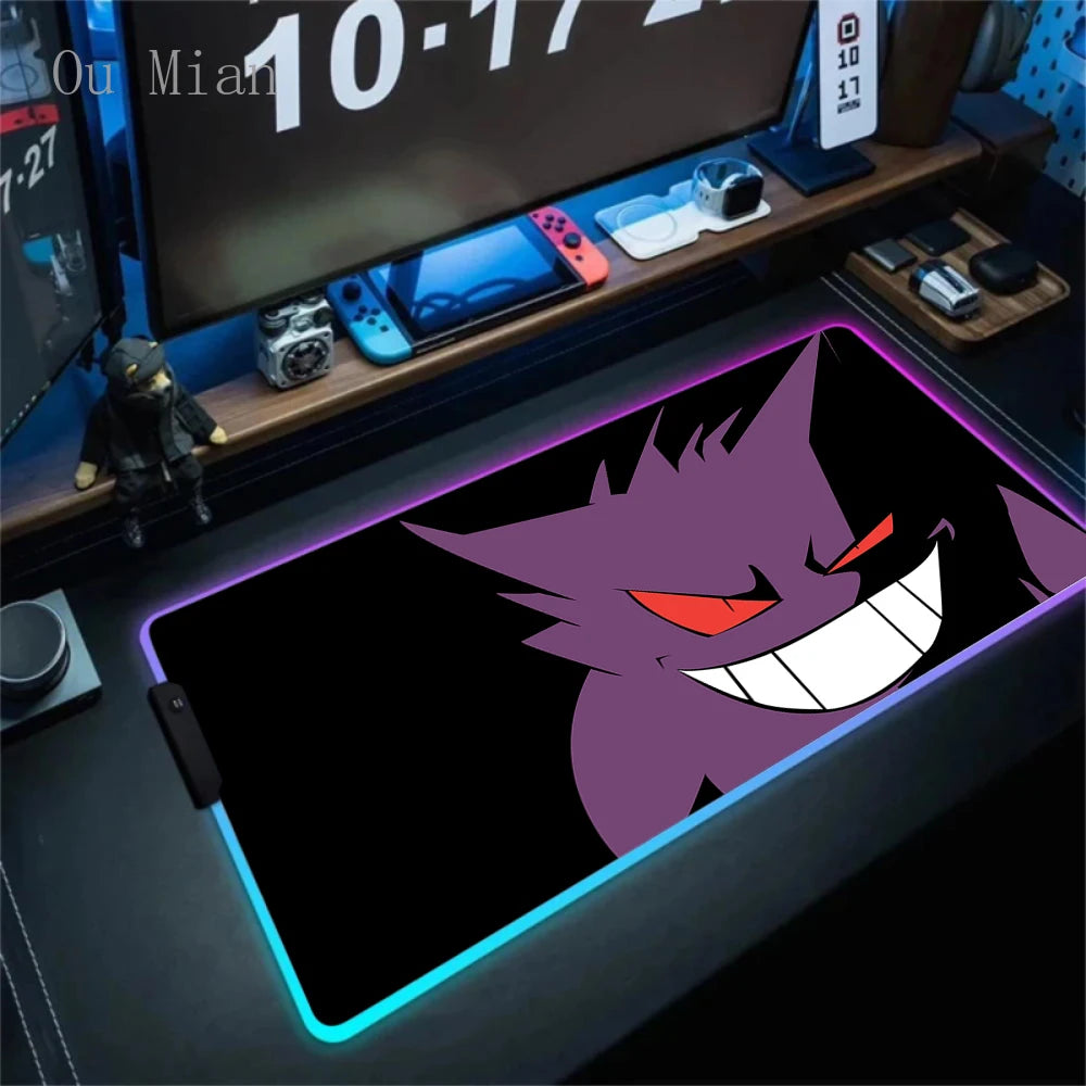 RGB G-Gengar Mousepad Pokemon LED Purple Mouse Pad Gaming Accessories Ghost Big Extended Keyboard Carpet PC Anime Desk Mats FF06628 Magic Electronics S66be007fe5694b75a50caf4765024d167 FF06628