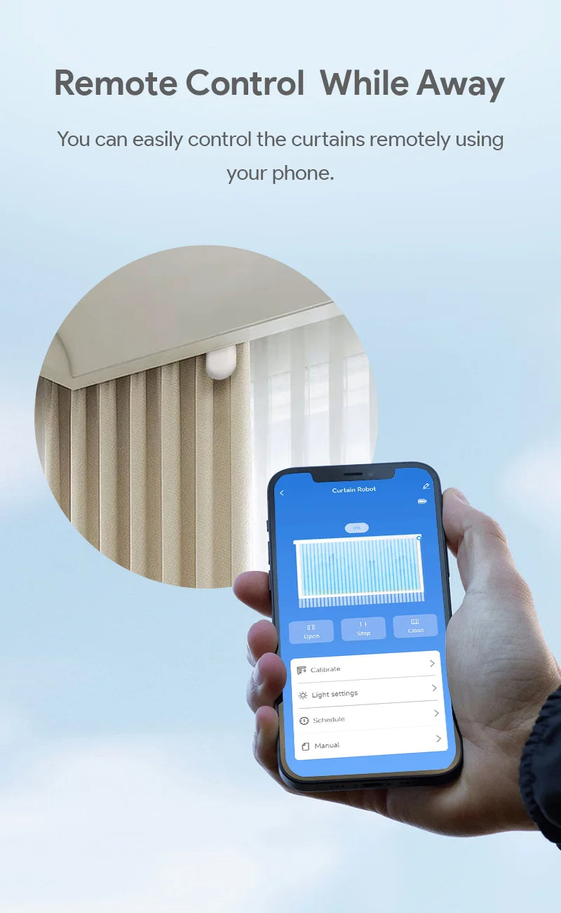 Tuya Smart Curtain Robot Bluetooth/Zigbee Rail Curtain Robot Electric Drive Track Rod Automatic Curtain Opener Voice Control Magic Electronics S66f3b79a8ddb469392eaa2cd87066ffcj