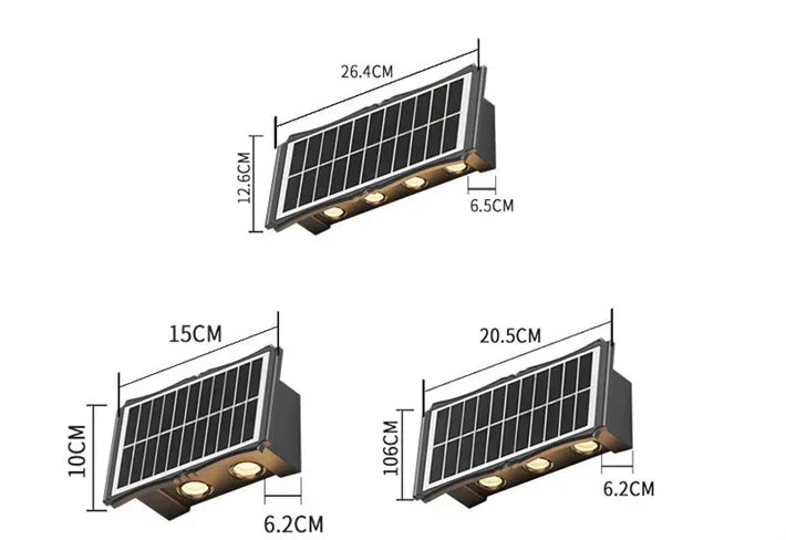 Solar LED Light Wall Lamp Outdoor Waterproof High Brightness Up And Down Luminous Lighting for Outdoor Garden Decoration - Magic Electronics