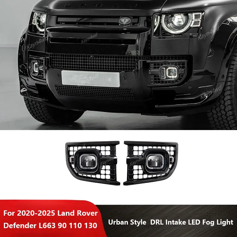 Off Road 4x4 Urban Style Front Square DRL Intake LED Fog Light Daytime Running Lamp For 2020-2025 Land Rover Defender 90 110 130 Magic Electronics S684f6493e3854ca4aa2ba87770f050cap