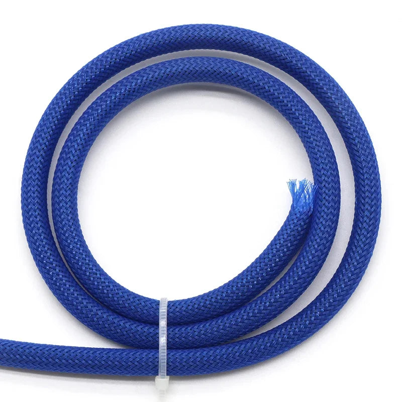 1/5/10M Blue-Gold-Red PET Braided Wire Cable Sleeve 3 4 6 8 10 12 16 20 25 30 40mm Tight High Density Expandable Blue Magic Electronics S68cd3451087346858828ef4c5a73bb2fc_8c1ef82c-2774-4363-bf63-361122230aba Blue