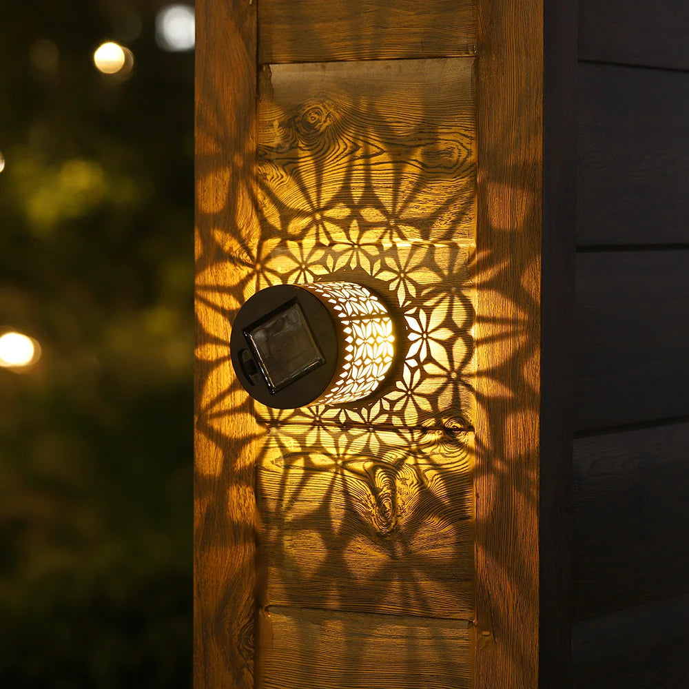 View details for Solar Outdoor Wall Light with Floodlight Hollow Design Waterproof Garden Patio Courtyard Decorative Lamp for Fence Villa Door Solar Outdoor Wall Light with Floodlight Hollow Design Waterproof Garden Patio Courtyard Decorative Lamp for Fen
