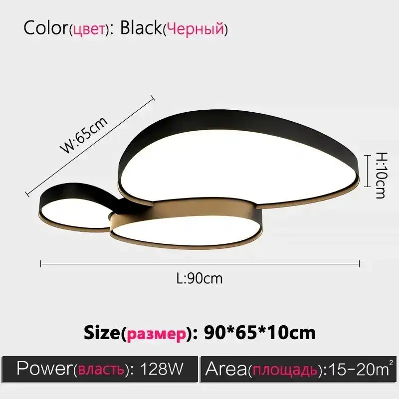 Modern Living Room LED Ceiling Lights Nordic Home Decor Indoor Bedroom Lamp Black White AC 90-260V Ceiling Chandeliers Lighting - Magic Electronics