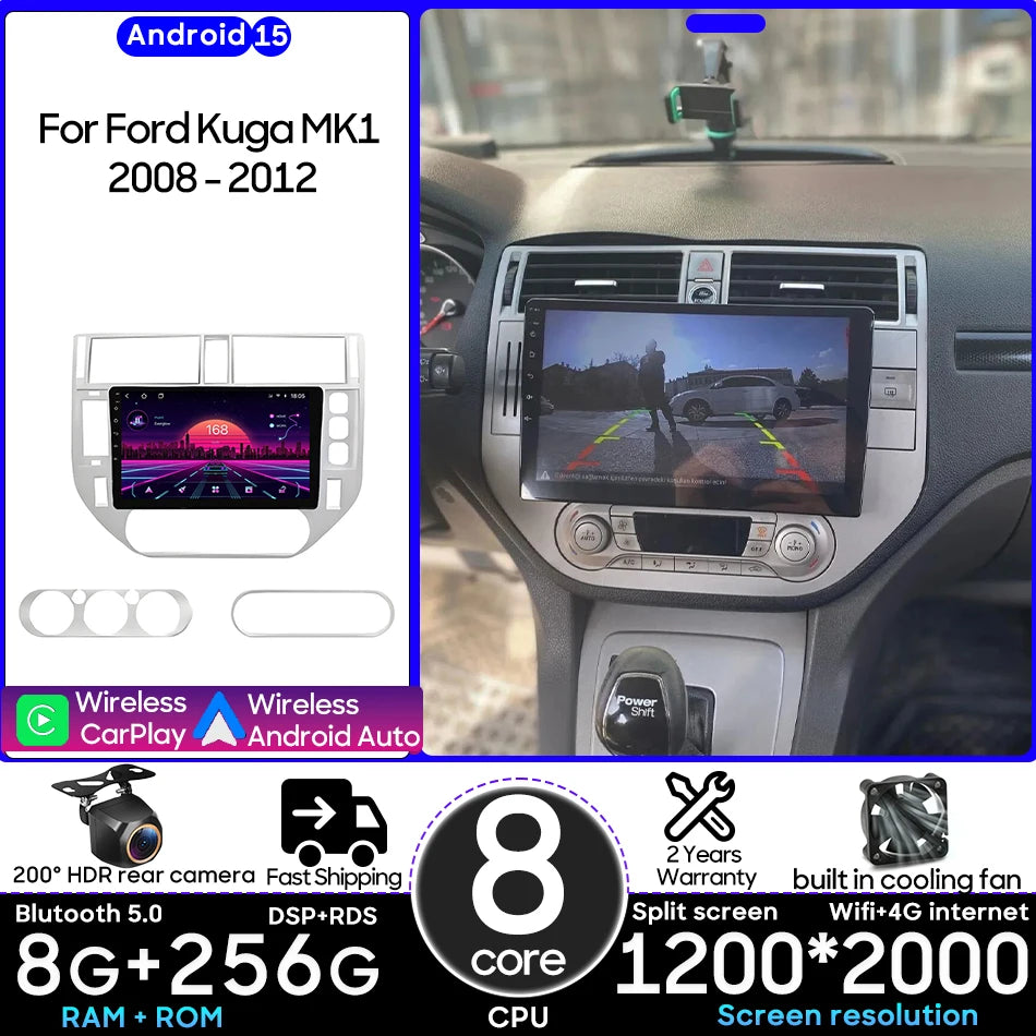 Android 15 For Ford Kuga MK1 2008 - 2012 Car Multimedia Player Carplay Auto Head Unit Radio Video Stereo Navigation GPS 2din GPS Magic Electronics S6b18f9d4e4ba48edb7e1e942be570987y