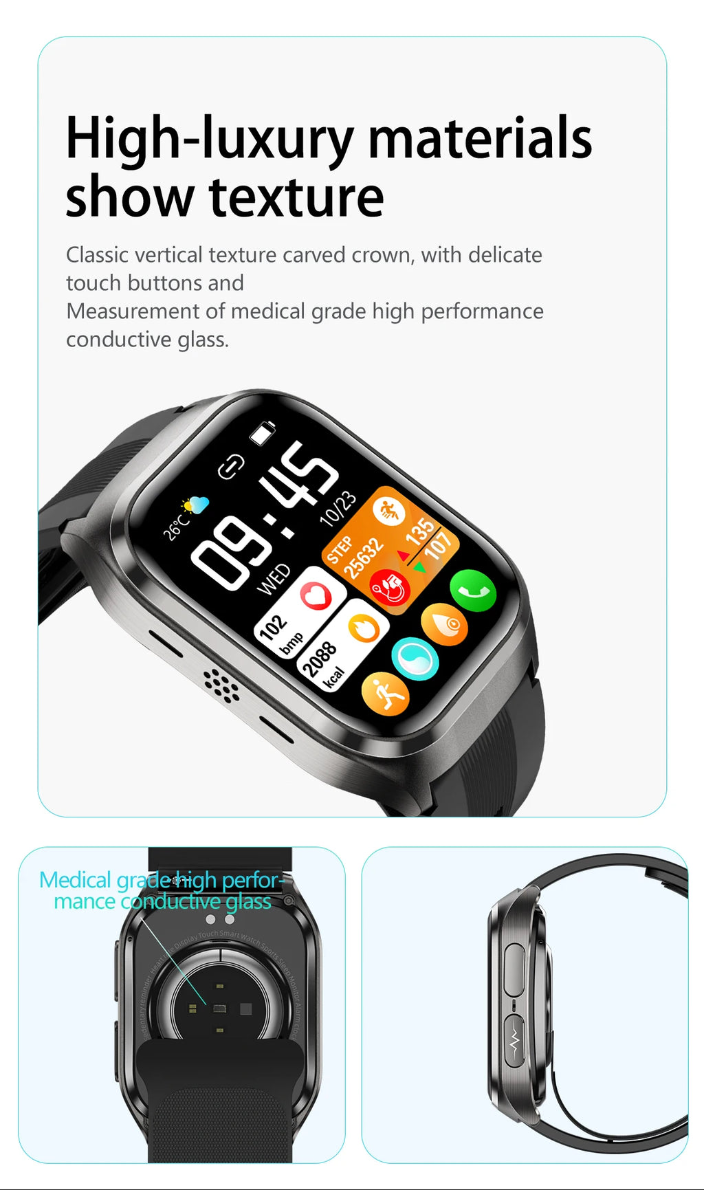 2026 New Upgrade AI Diagnostic Airbag Precise Blood Pressure Health SmartWatch Uric Acid ECG Blood lipids Smartwatch Men Women Magic Electronics S6c02f65577174470bfb1b06d133c9b2eC